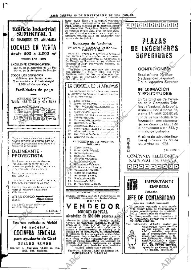 ABC MADRID 19-11-1974 página 58
