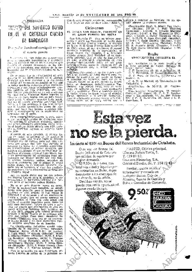 ABC MADRID 19-11-1974 página 65