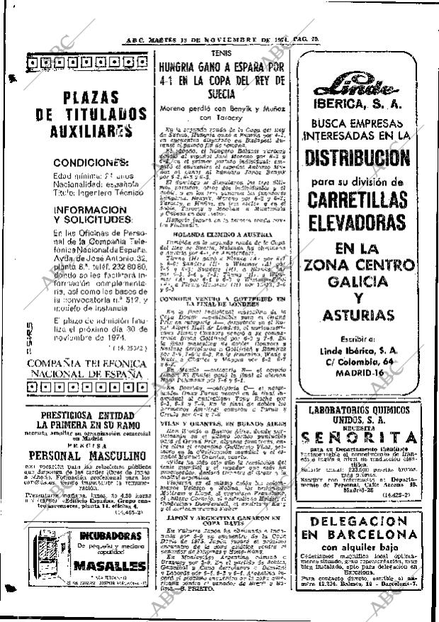 ABC MADRID 19-11-1974 página 66