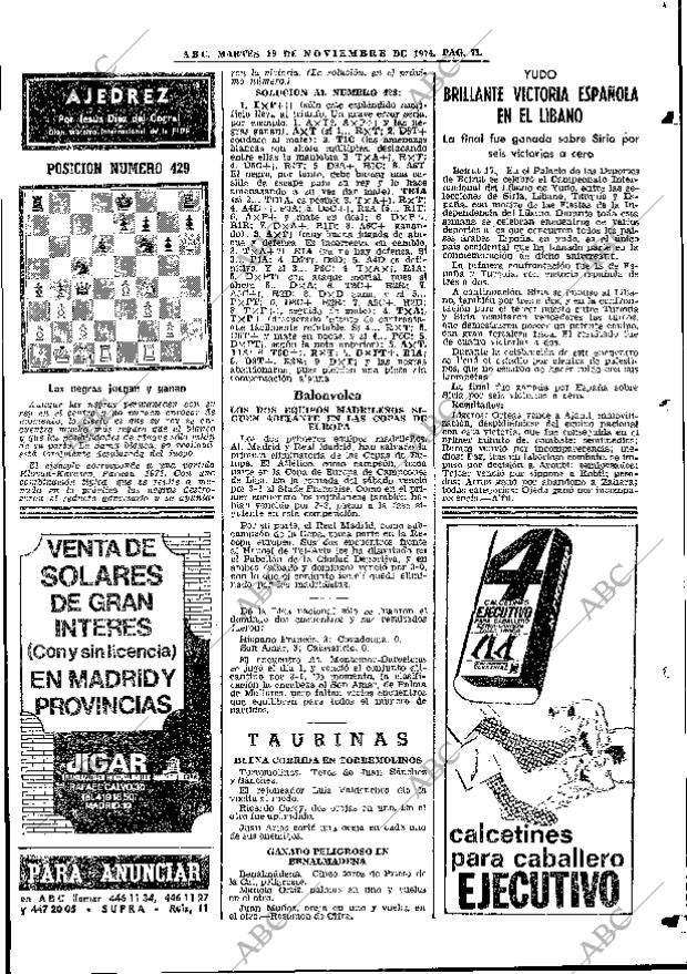 ABC MADRID 19-11-1974 página 67