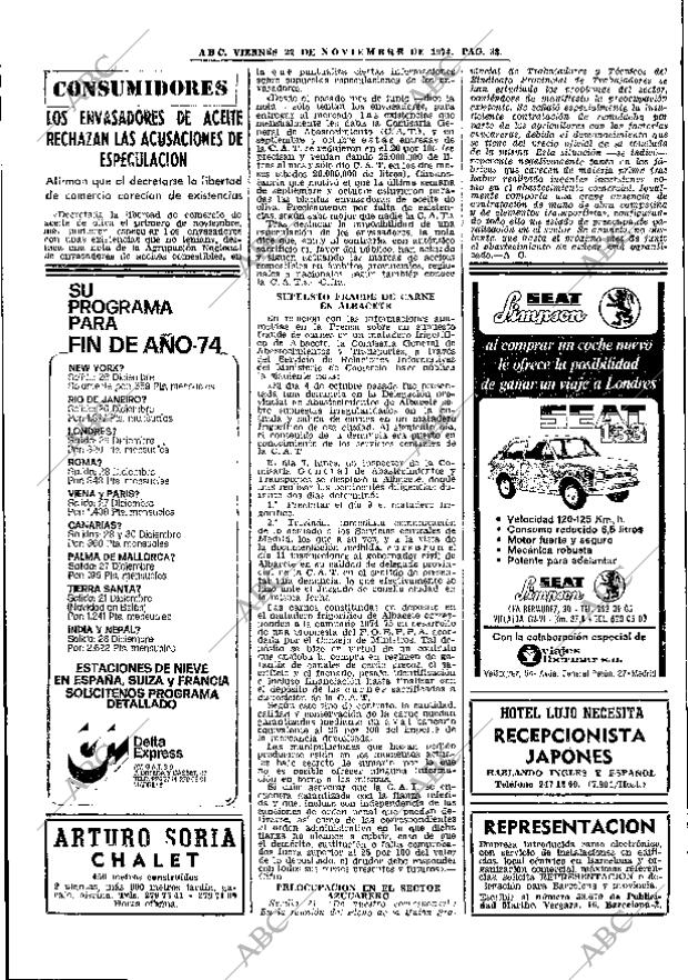 ABC MADRID 22-11-1974 página 38