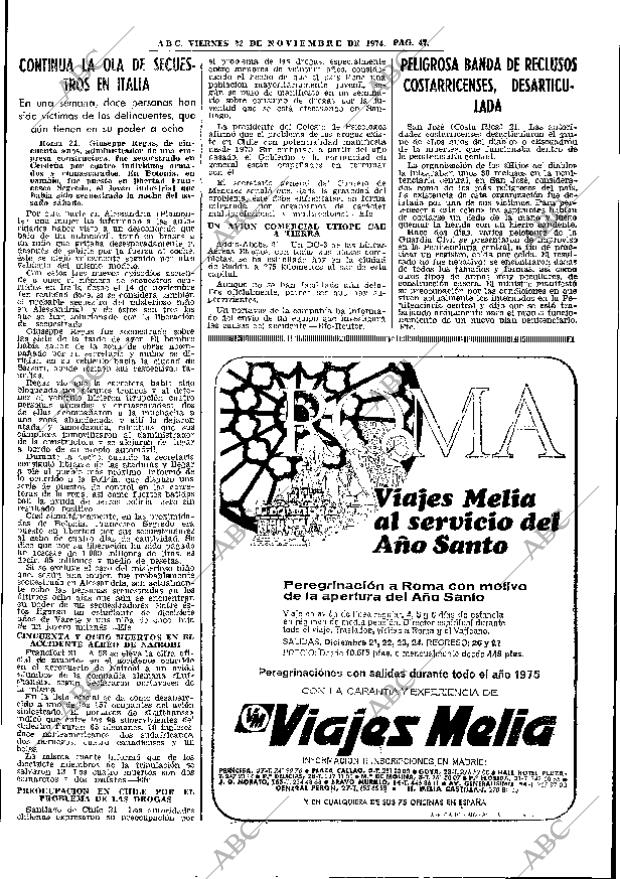 ABC MADRID 22-11-1974 página 47