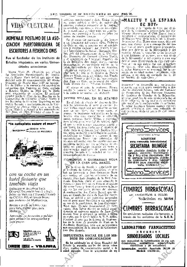 ABC MADRID 22-11-1974 página 61