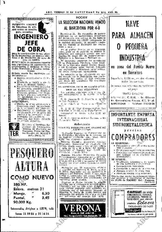 ABC MADRID 22-11-1974 página 86
