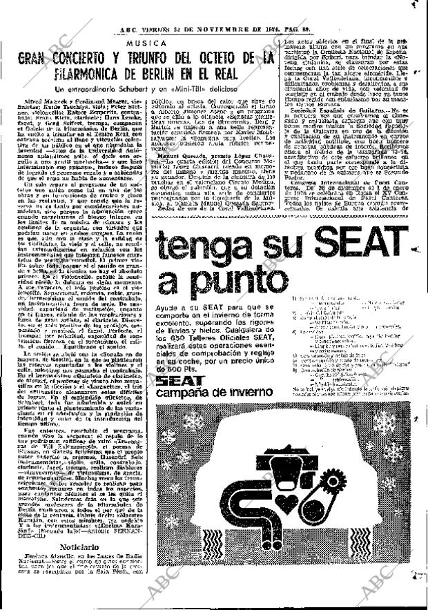 ABC MADRID 22-11-1974 página 89