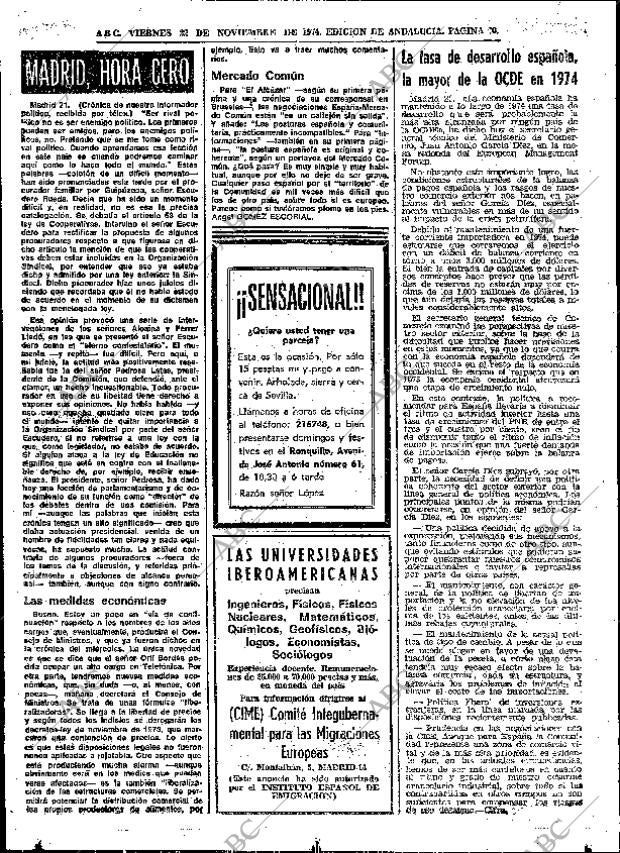ABC SEVILLA 22-11-1974 página 70