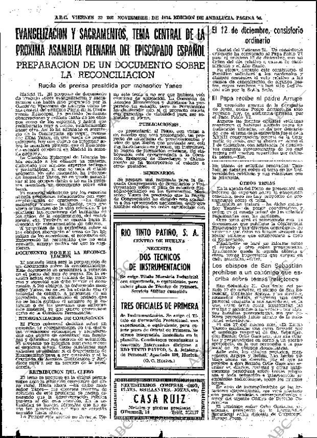 ABC SEVILLA 22-11-1974 página 76
