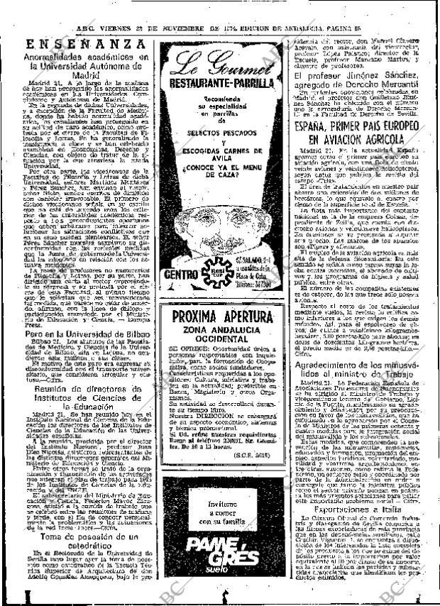 ABC SEVILLA 22-11-1974 página 86