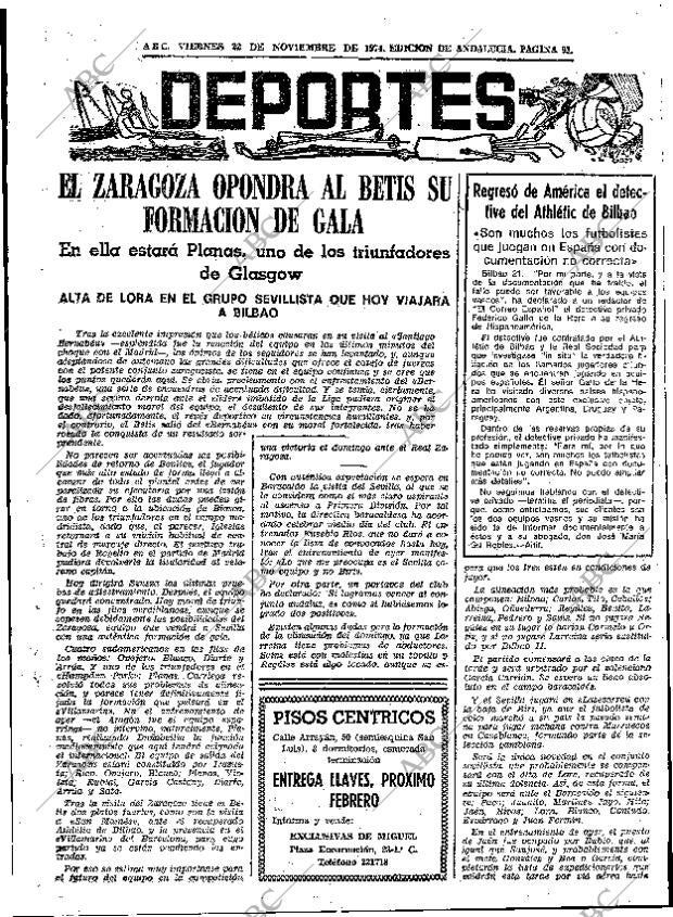 ABC SEVILLA 22-11-1974 página 91