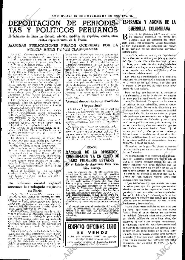 ABC MADRID 23-11-1974 página 41