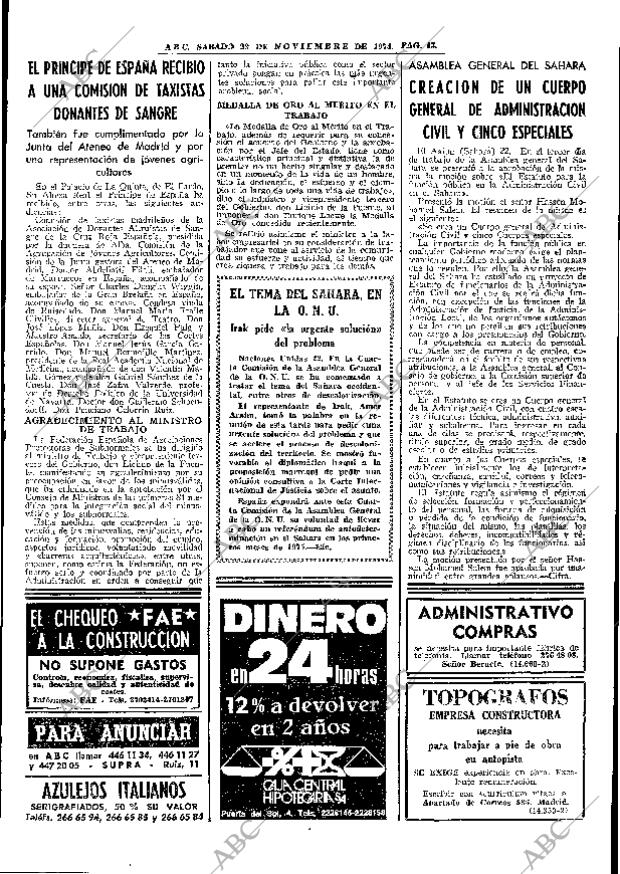 ABC MADRID 23-11-1974 página 43