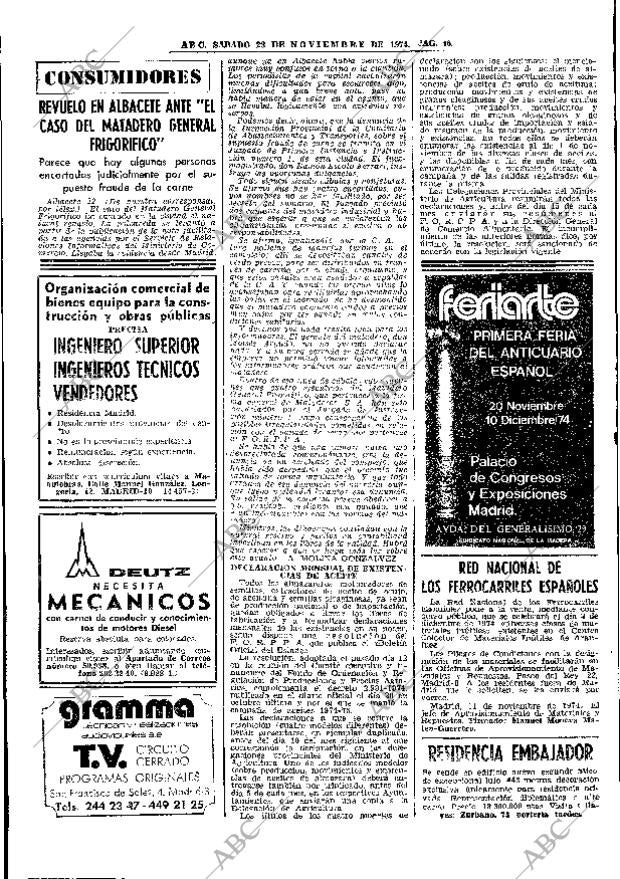 ABC MADRID 23-11-1974 página 46