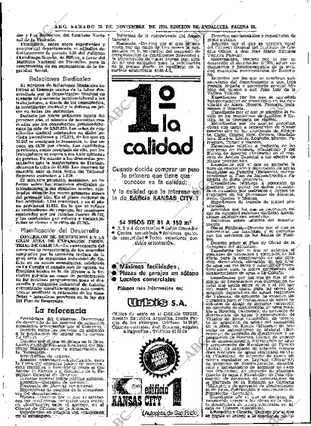 ABC SEVILLA 23-11-1974 página 33