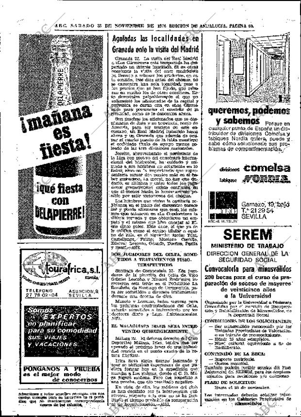 ABC SEVILLA 23-11-1974 página 58