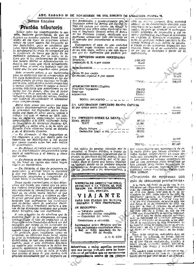 ABC SEVILLA 23-11-1974 página 73
