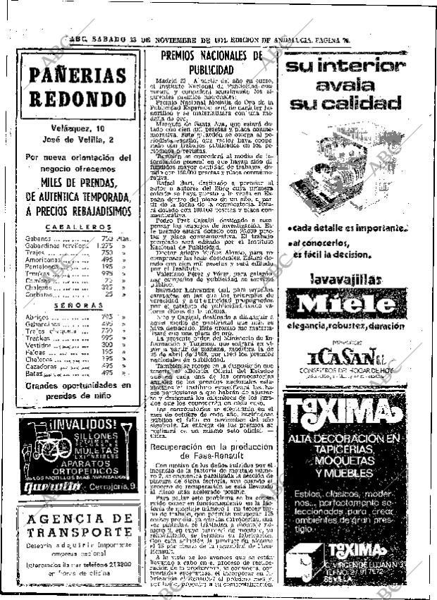 ABC SEVILLA 23-11-1974 página 74