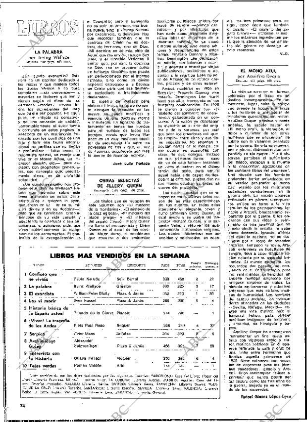 BLANCO Y NEGRO MADRID 23-11-1974 página 74