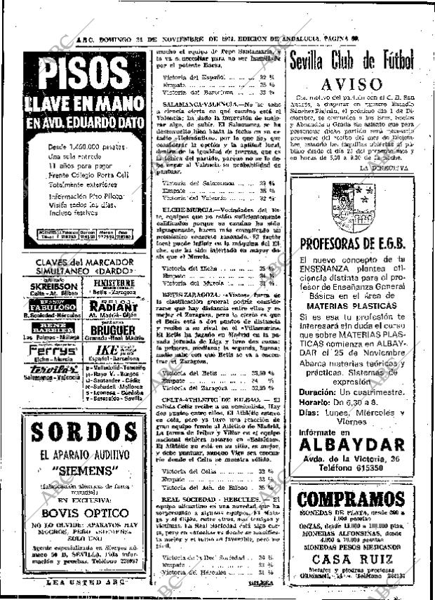 ABC SEVILLA 24-11-1974 página 60