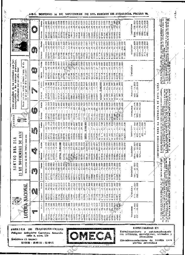 ABC SEVILLA 24-11-1974 página 70