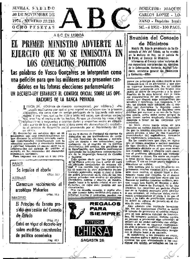 ABC SEVILLA 30-11-1974 página 31