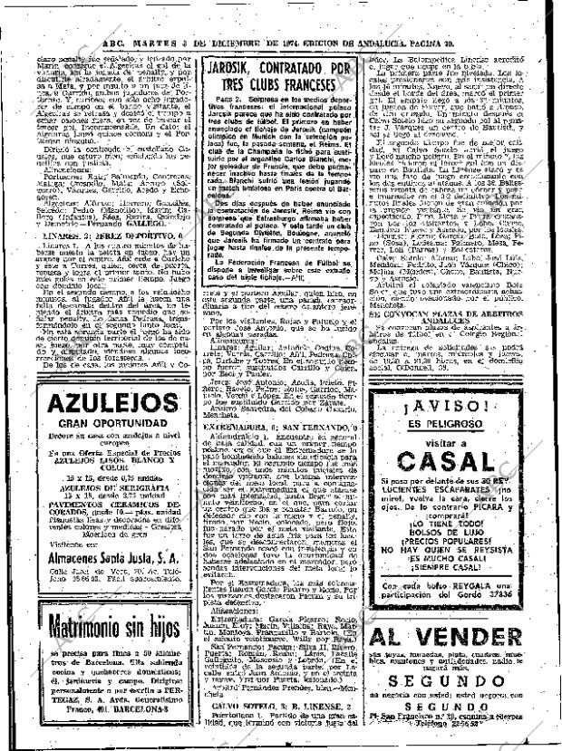 ABC SEVILLA 03-12-1974 página 70