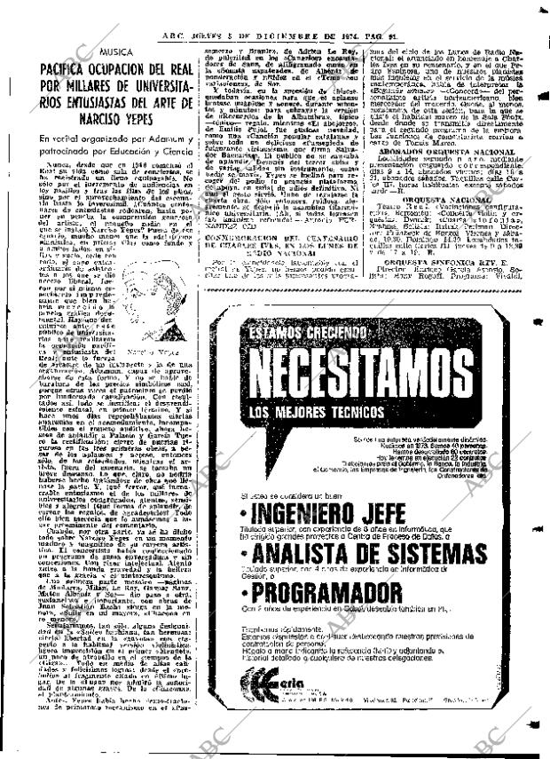 ABC MADRID 05-12-1974 página 91