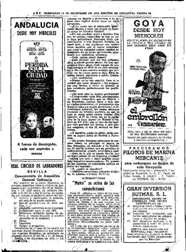 ABC SEVILLA 11-12-1974 página 64