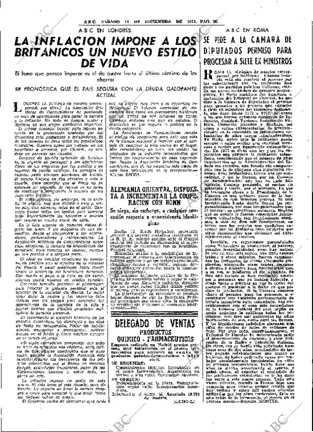 ABC MADRID 14-12-1974 página 36