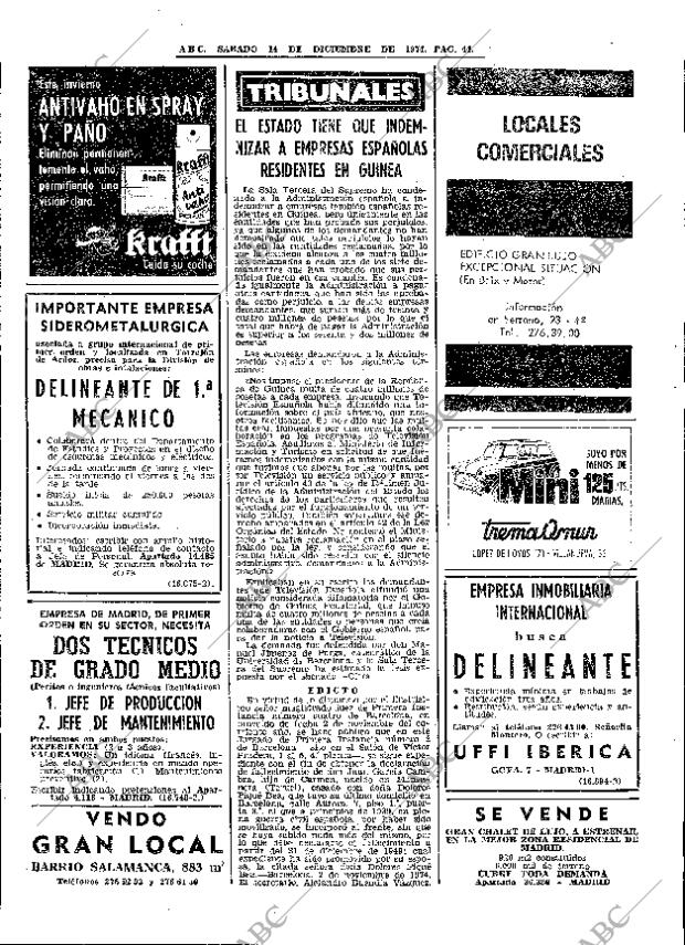 ABC MADRID 14-12-1974 página 44