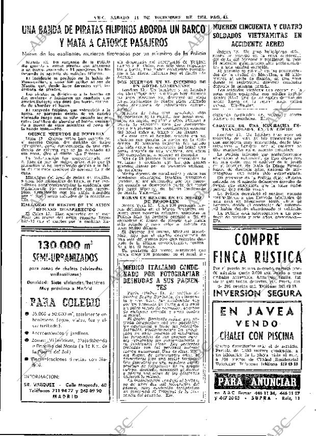 ABC MADRID 14-12-1974 página 45