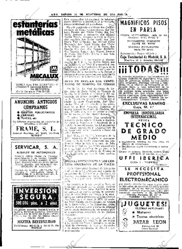 ABC MADRID 14-12-1974 página 58