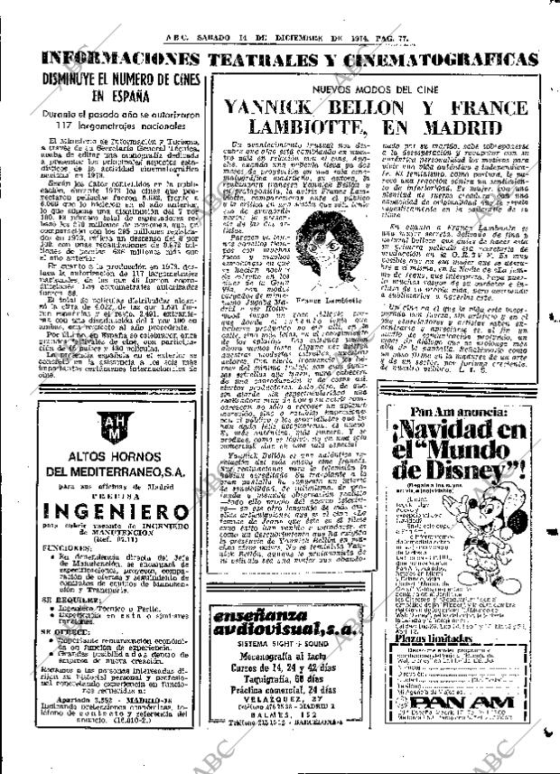 ABC MADRID 14-12-1974 página 77