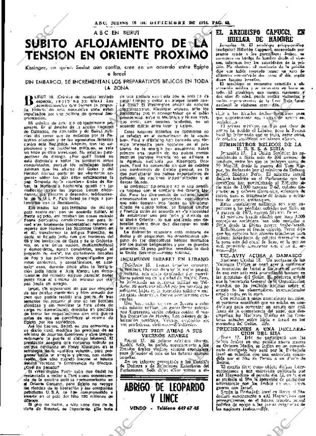ABC MADRID 19-12-1974 página 43