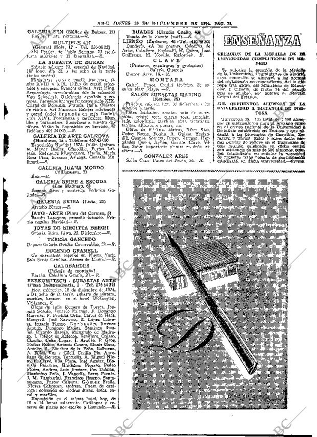 ABC MADRID 19-12-1974 página 71