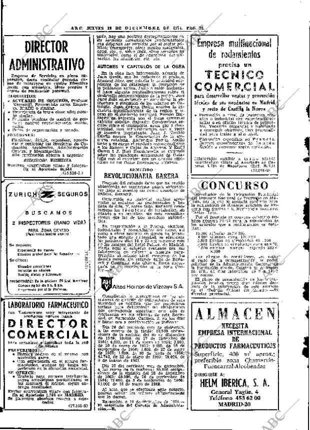 ABC MADRID 19-12-1974 página 76