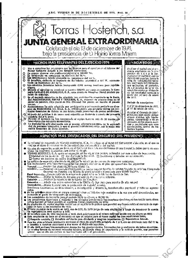 ABC MADRID 20-12-1974 página 38
