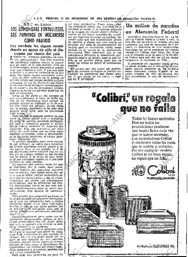ABC SEVILLA 27-12-1974 página 67