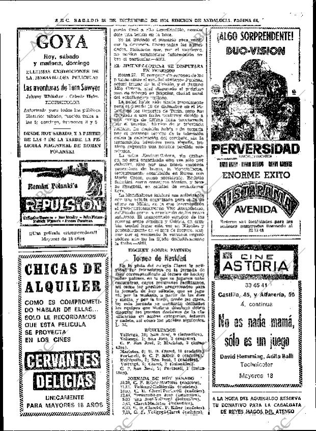 ABC SEVILLA 28-12-1974 página 62