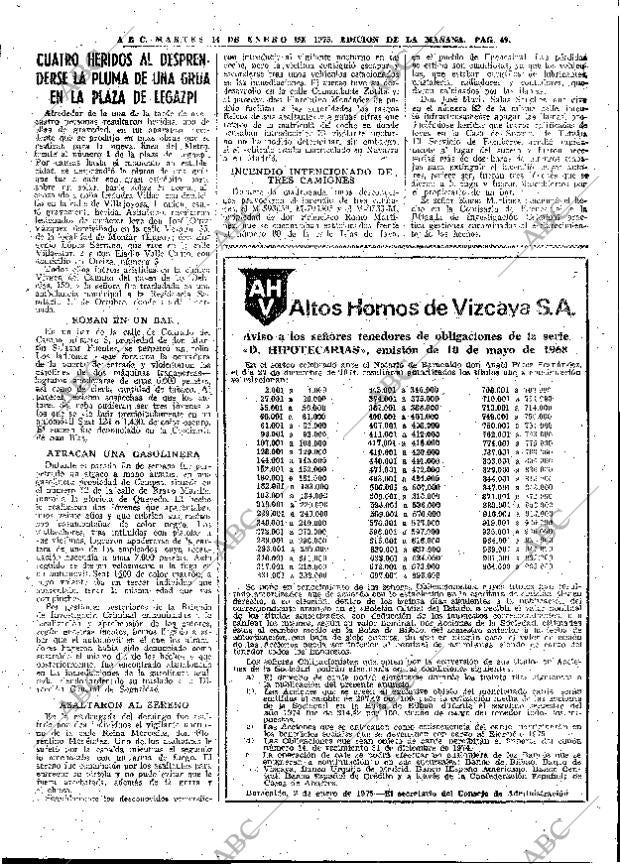 ABC MADRID 14-01-1975 página 49