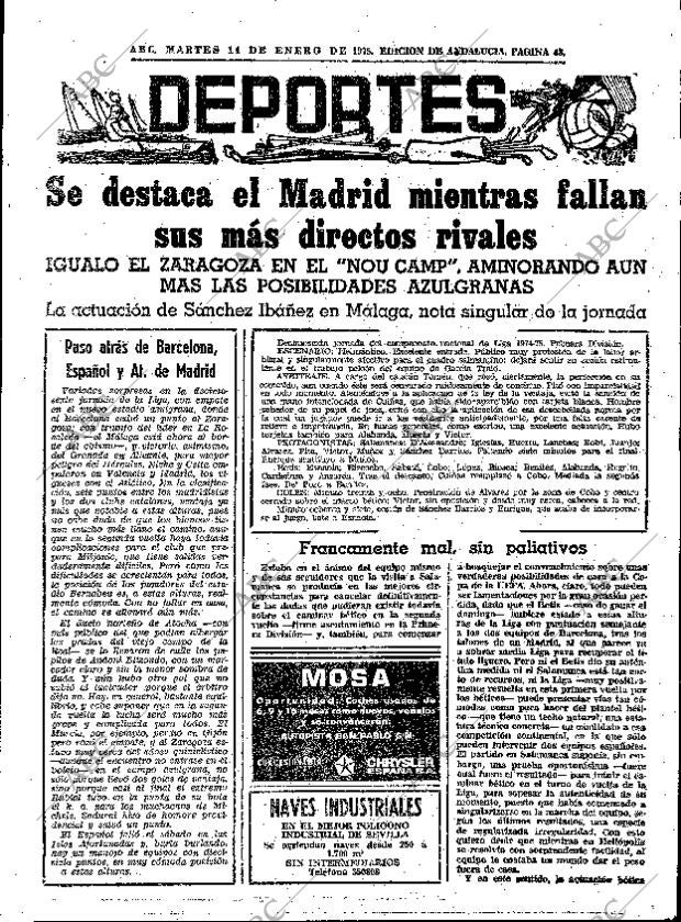 ABC SEVILLA 14-01-1975 página 43