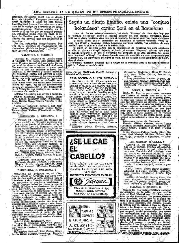 ABC SEVILLA 14-01-1975 página 45