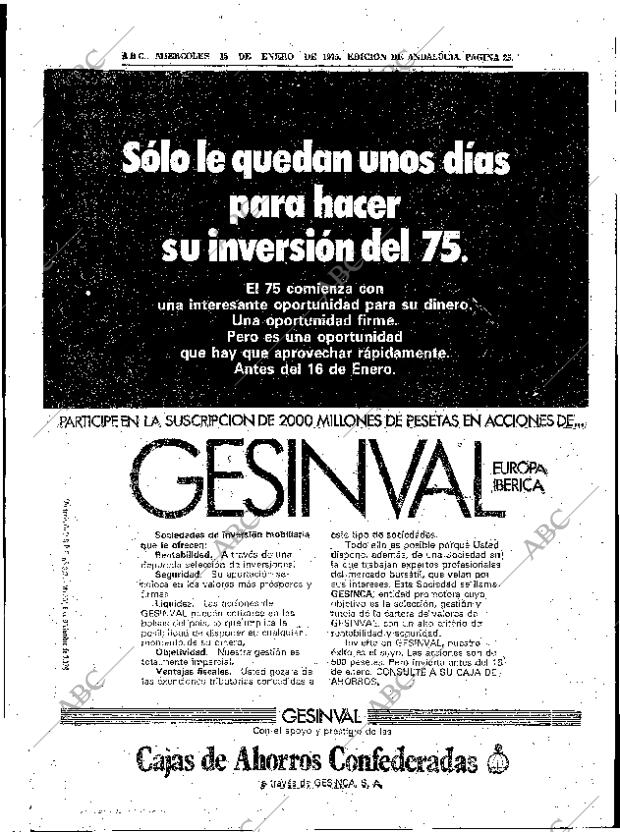 ABC SEVILLA 15-01-1975 página 25