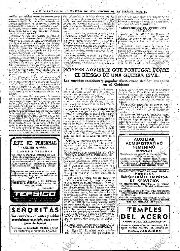 ABC MADRID 28-01-1975 página 22