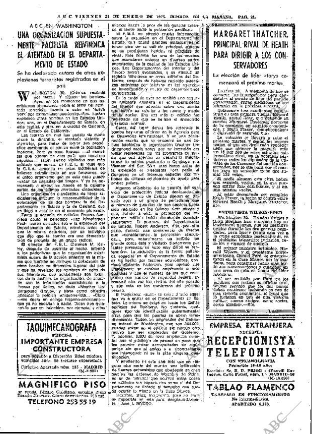 ABC MADRID 31-01-1975 página 21