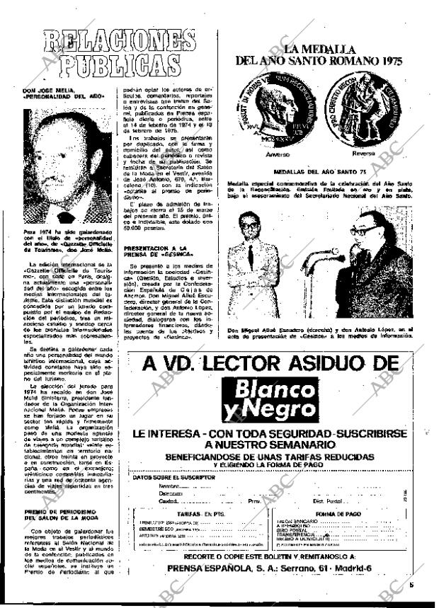 BLANCO Y NEGRO MADRID 01-02-1975 página 5