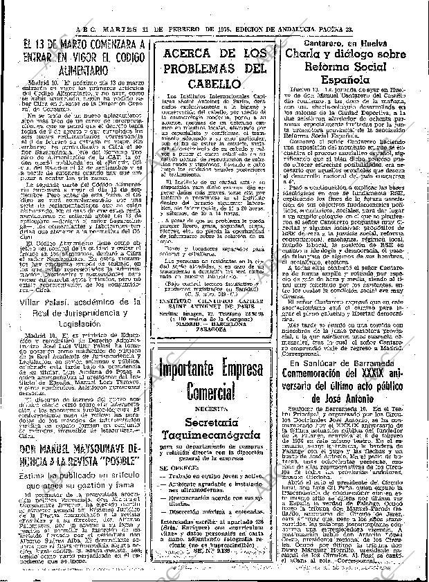 ABC SEVILLA 11-02-1975 página 23