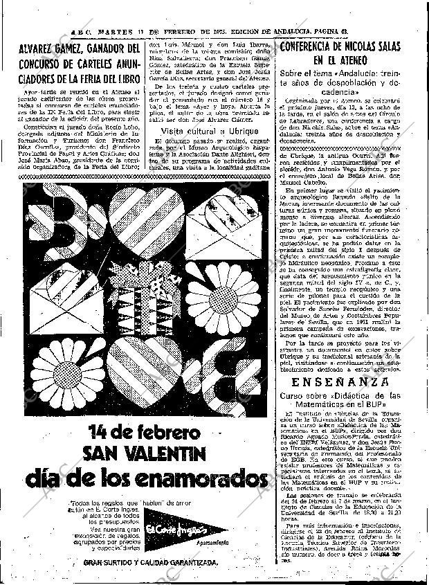 ABC SEVILLA 11-02-1975 página 43