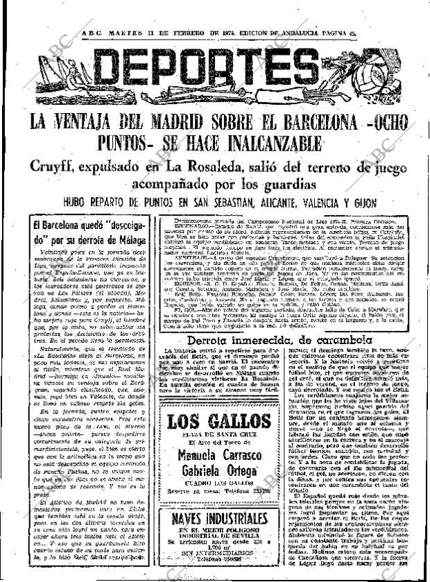ABC SEVILLA 11-02-1975 página 45