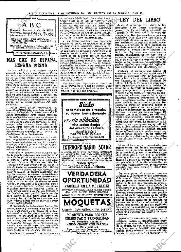 ABC MADRID 14-02-1975 página 18