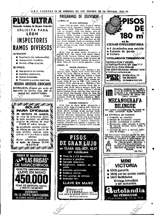ABC MADRID 14-02-1975 página 71